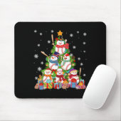 Honkbal Sneeuwman Kerstboom Pitchers Catchers Muismat (Met muis)