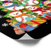 Honkbal Sneeuwman Kerstboom Pitchers Catchers Poster (Hoek)