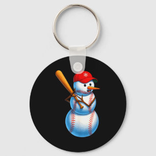 Honkbal Sneeuwman Prettig Kerstmis Xmas Pyjama Her Sleutelhanger