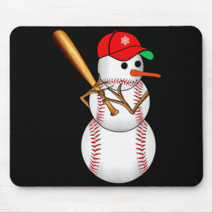 Honkbal Sneeuwman Sneeuw Kerstmis Kerstmis Mannen  Muismat