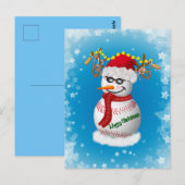 Honkbal-sneeuwman versierd met populaire snacks briefkaart (Voorkant / Achterkant)