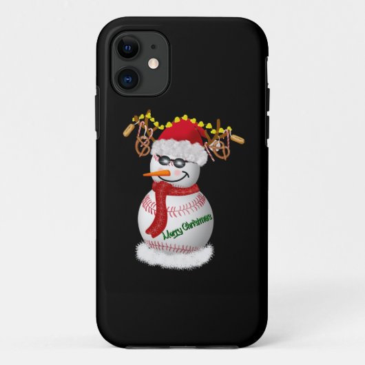 Honkbal-sneeuwman versierd met populaire snacks Case-Mate iPhone case (Achterkant)