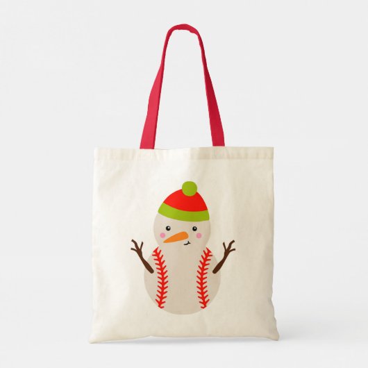 honkbal sneeuwpop Canvas tas (Achterkant)