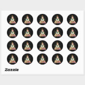 Honkbal Snowman Kerstboom werpers Catchers Ronde Sticker (Vel)