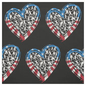 Honkbal Softbal - Amerikaans Vlag Hart Stof (Swatch)