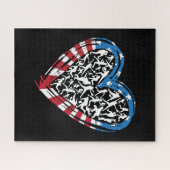 Honkbal Softbal - Amerikaanse vlag hart Legpuzzel (Horizontaal)