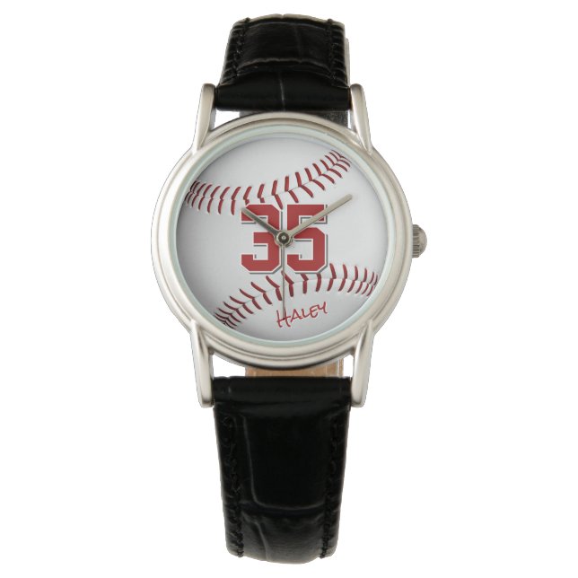 Honkbal / softbal atleet naam gepersonaliseerd horloge (Voorkant)