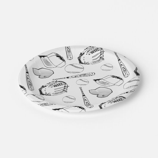 Honkbal / Softbal Collage Papieren Bordje (Gekanteld)