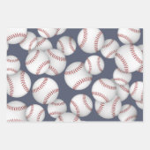honkbal softbal coördinerende set van 3 inpakpapier vel (Voorkant)