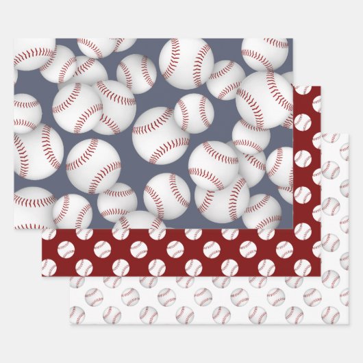 honkbal softbal coördinerende set van 3 inpakpapier vel (Set)