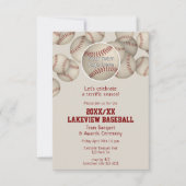 Honkbal Softbal Einde van het Seizoen Banket Award Kaart (Voorkant)