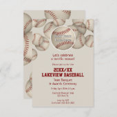 Honkbal Softbal Einde van het Seizoen Banket Award Kaart (Voorkant / Achterkant)