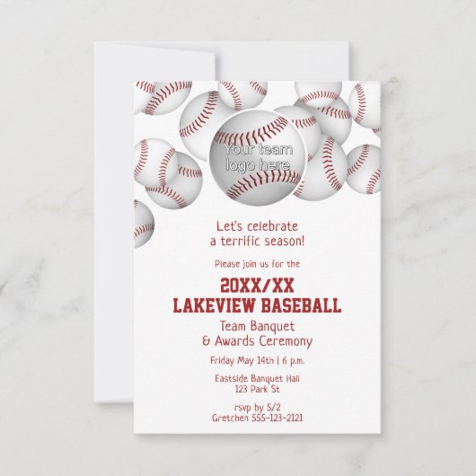 Honkbal Softbal Einde van het Seizoen Viering Kaart (Voorkant)