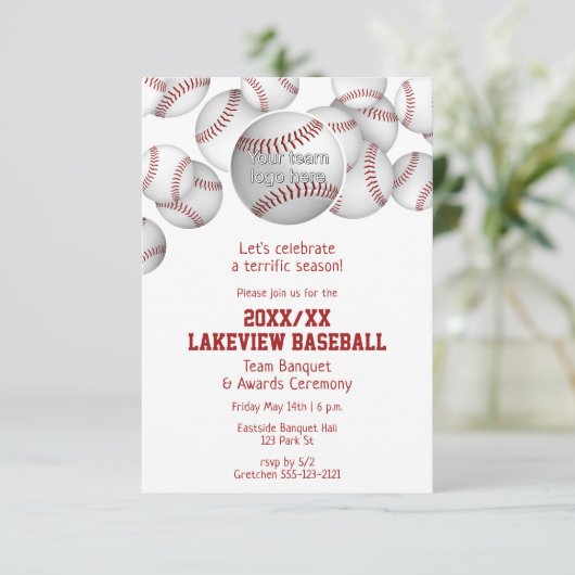 Honkbal Softbal Einde van het Seizoen Viering Kaart (Staand voorkant)