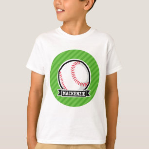 Honkbal, softbal; groene strepen t-shirt
