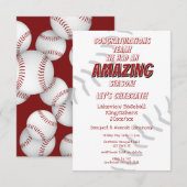 Honkbal softbal kinder einde van het seizoen banke kaart (Voorkant / Achterkant)