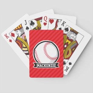 Honkbal, softbal; rode diagonale strepen speelkaarten