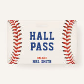 Honkbal Softbal School Docent Hall Pass Badge (Voorkant)