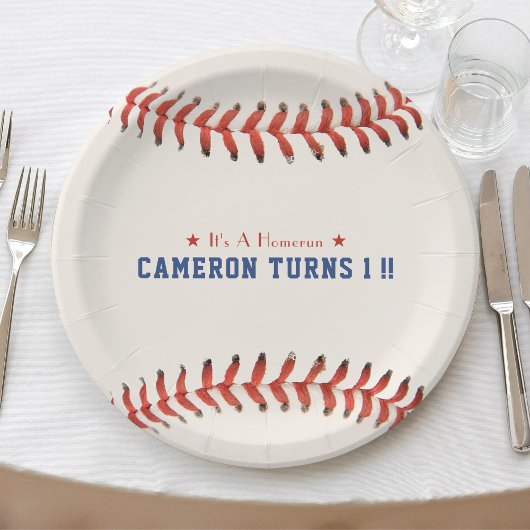 Honkbal Softbal Sport 1e Verjaardagsfeest Papieren Bordje