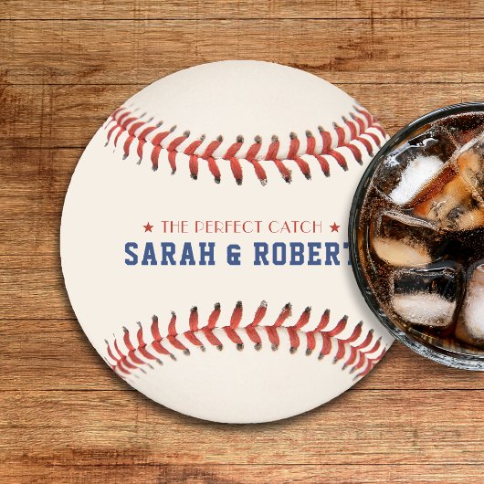 Honkbal Softbal Sport De Perfecte Vangst Bruiloft Ronde Kartonnen Onderzetter