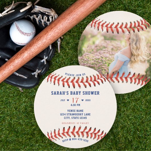 Honkbal Softbal Sport Foto Baby shower Kaart