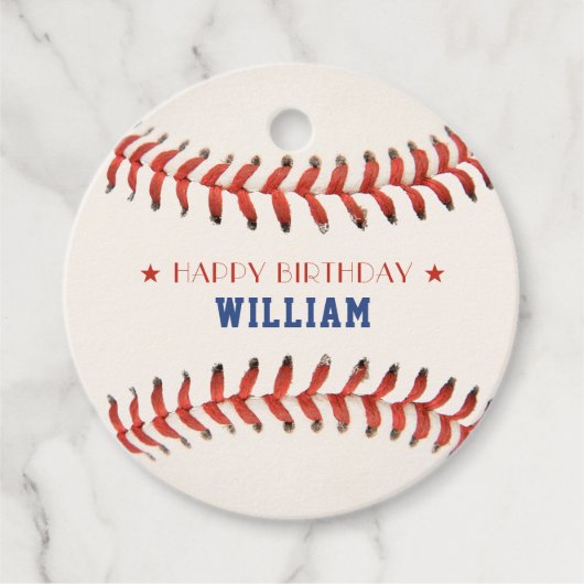 Honkbal Softbal Sport Gelukkig Verjaardagsfeest Bedankjes Labels (Voorkant)