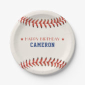 Honkbal Softbal Sport Gelukkig Verjaardagsfeest Papieren Bordje (Voorkant)