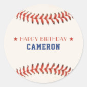 Honkbal Softbal Sport Gelukkig Verjaardagsfeest Ronde Sticker (Voorkant)