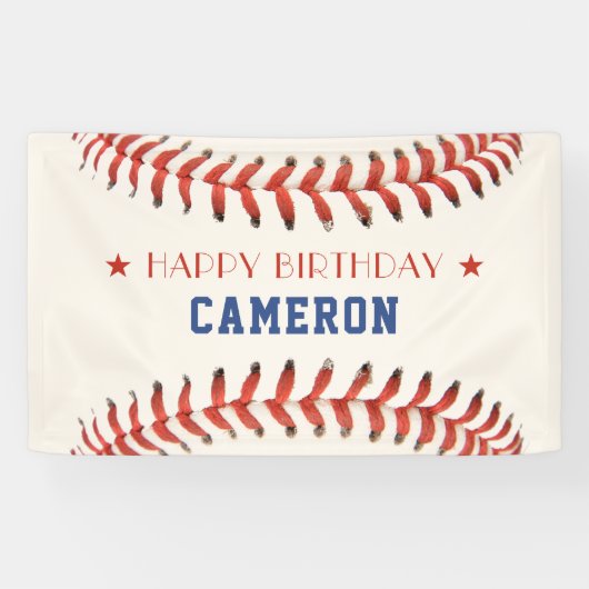 Honkbal Softbal Sport Gelukkig Verjaardagsfeest Spandoek (Horizontaal)