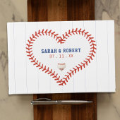 Honkbal Softbal Sport Hart Pinstripe Bruiloft Gastenboek