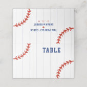 Honkbal Softbal Sport Hart Pinstripe Bruiloft Plaatskaartje (Buitenkant ongevouwen)