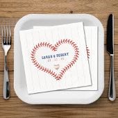 Honkbal Softbal Sport Hart Pinstripe Bruiloft Servet