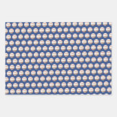 Honkbal Softbal Sport Patroon Rood Wit & Blauw Inpakpapier Vel (Voorkant)