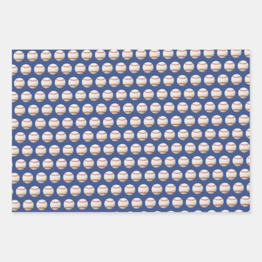 Honkbal Softbal Sport Patroon Rood Wit & Blauw Inpakpapier Vel (Voorkant)