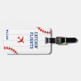 Honkbal Softbal Sport Pinstripe Vliegtuig Vlucht Bagagelabel