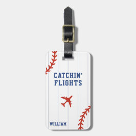 Honkbal Softbal Sport Pinstripe Vliegtuig Vlucht Bagagelabel
