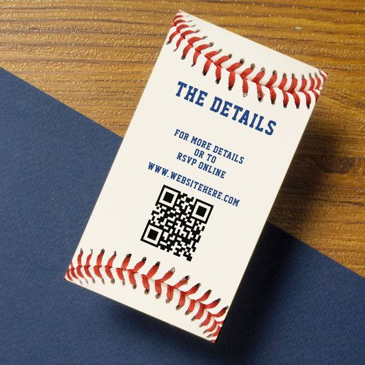 Honkbal Softbal Sport QR Code Bruiloft Details Informatiekaartje
