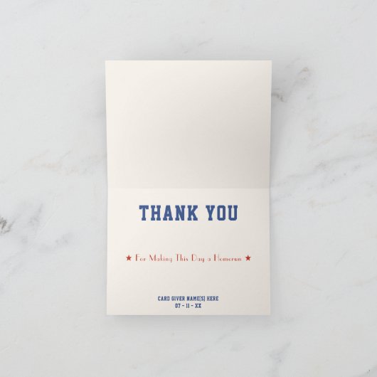 Honkbal Softbal Sport Verjaardagsfeest Bruiloft Bedankkaart (Binnen)