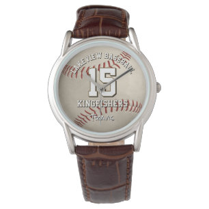 Honkbal / softbal teamnaam gepersonaliseerd horloge