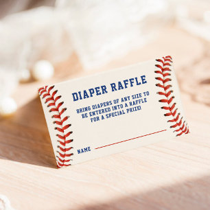 Honkbal Softball Luier Raffle Baby shower Informatiekaartje