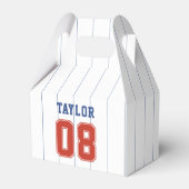 Honkbal Softball Sport Pinstripe Verjaardagsfeest Bedankdoosjes (Achterkant)