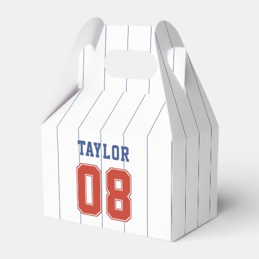 Honkbal Softball Sport Pinstripe Verjaardagsfeest Bedankdoosjes (Achterkant)