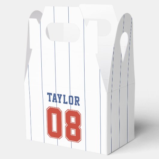 Honkbal Softball Sport Pinstripe Verjaardagsfeest Bedankdoosjes (Geopend)