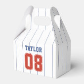 Honkbal Softball Sport Pinstripe Verjaardagsfeest Bedankdoosjes (Voorkant Zijde)