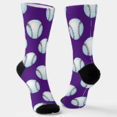 Honkbal Sokken in Team Kleuren Paarse (Gebogen)