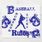 Honkbal Sparkling Wijnetiket (Enkel label)