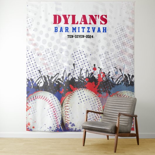HONKBAL Spat Bar Mitswa Foto Op Backdrop Wandkleed (In situ)