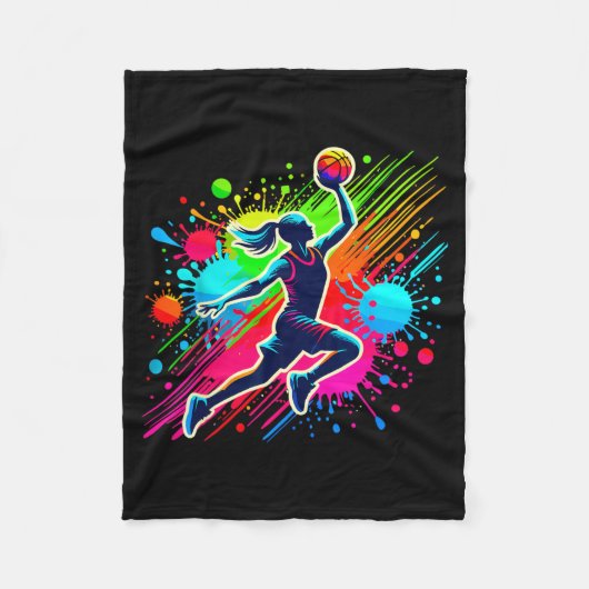 Honkbal speelster meisje fleece deken (Voorkant)