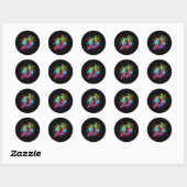 Honkbal speelster meisje ronde sticker (Vel)