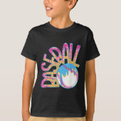 Honkbal Spel Dag Drip Ice Cream Drip Jeugd Jongens T-shirt (Voorkant)